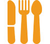 Breakfast lunch dinner Fork knife spoon icon all day flavor at Wheaton Family Restaurant